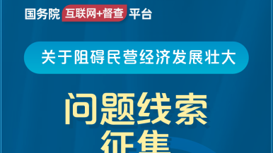 美女色色被操网站国务院“互联网+督查”平台公开征集阻碍民营经济发展壮大问题线索